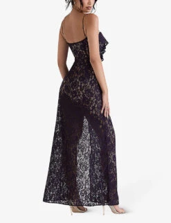 Malia Ruffle-trim Lace Maxi Dress 10 Malia Ruffle-trim Lace Maxi Dress -Whistles Store R04053546 NIGHTSHADE ALT03