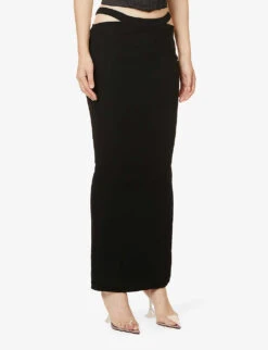 Martinez Cut-out Woven Maxi Skirt 9 Martinez Cut-out Woven Maxi Skirt -Whistles Store R04053547 BLACK ALT02