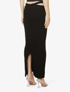 Martinez Cut-out Woven Maxi Skirt 10 Martinez Cut-out Woven Maxi Skirt -Whistles Store R04053547 BLACK ALT03