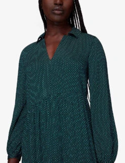 Whistles Vertical-dash Print Woven Trapeze Midi Dress -Whistles Store R04055746 MULTICOLOURED ALT02