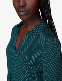 Whistles Vertical-dash Print Woven Trapeze Midi Dress -Whistles Store R04055746 MULTICOLOURED ALT04