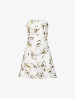 BEC + BRIDGE Giselle Floral-print Strapless Linen Mini Dress