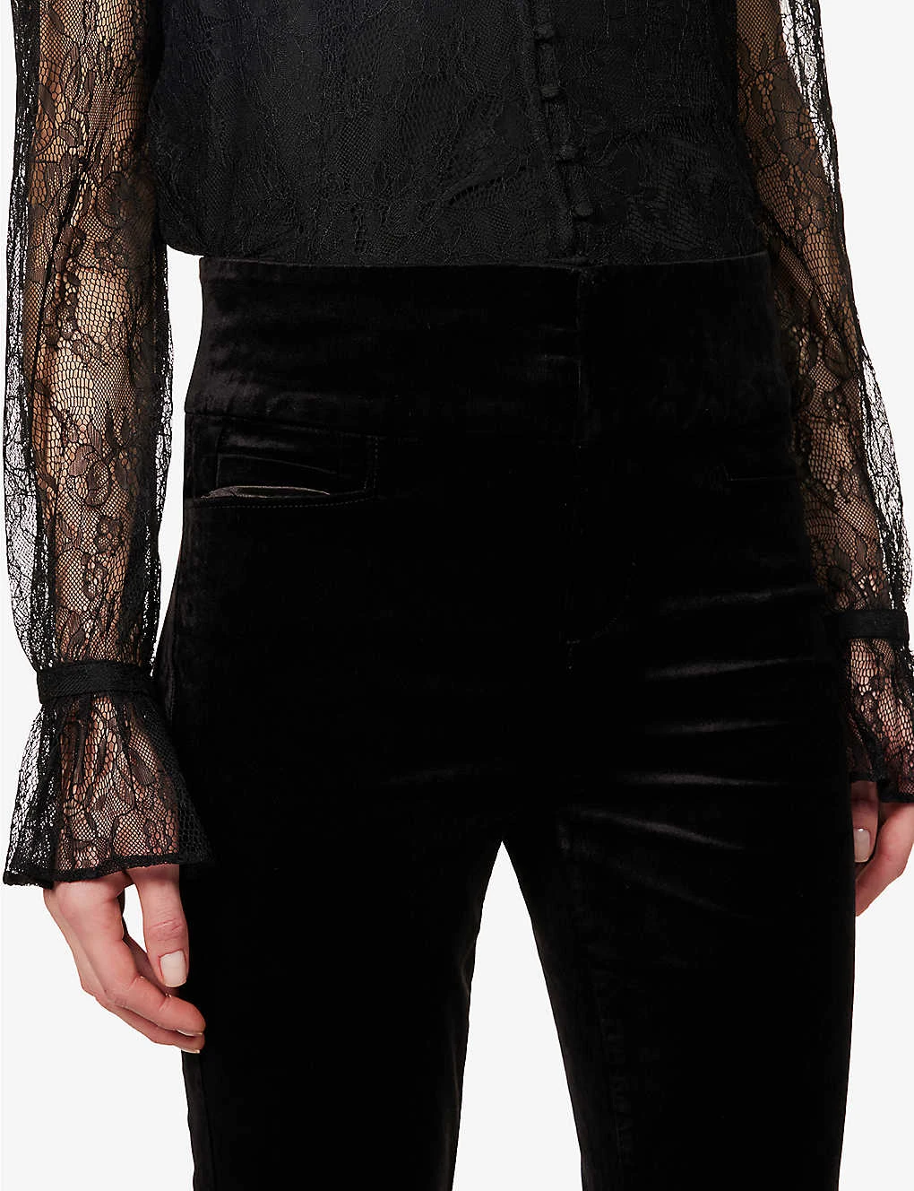 Paige Laurel Canyon High-rise Flared-leg Stretch-cotton And Rayon-blend Trousers 7 Paige Laurel Canyon High-rise Flared-leg Stretch-cotton And Rayon-blend Trousers - Image 5