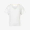 Ikks Metallic Ribbed V-neck Woven T-shirt