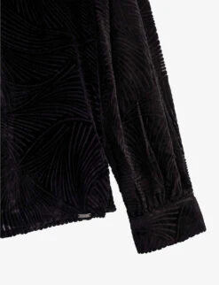 Ikks V-neck Zebra-print Velvet Blouse -Whistles Store R04063169 BLACK ALT02