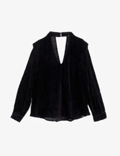 Ikks V-neck Zebra-print Velvet Blouse