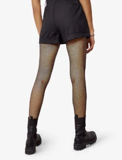 Ikks Belted High-waisted Stretch-woven Shorts -Whistles Store R04063189 BLACK ALT03