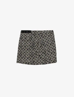 Ikks Floral-print Draped Woven Mini Skirt