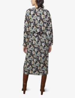 Ikks Floral-print Woven Maxi Dress -Whistles Store R04063224 BLACK ALT03