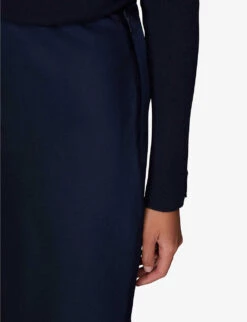 Whistles Bias-cut Satin Recycled-polyester Midi Skirt -Whistles Store R04067966 NAVY ALT04