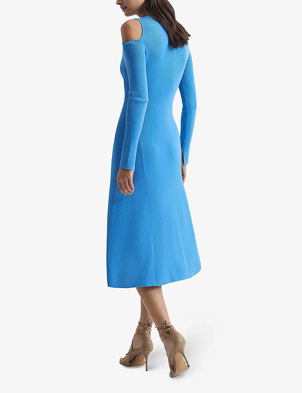 Reiss Jean Cold-shoulder Woven Knitted Midi Dress 6 Reiss Jean Cold-shoulder Woven Knitted Midi Dress - Image 4