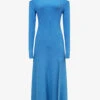 Reiss Jean Cold-shoulder Woven Knitted Midi Dress -Whistles Store R04068092 BLUE M