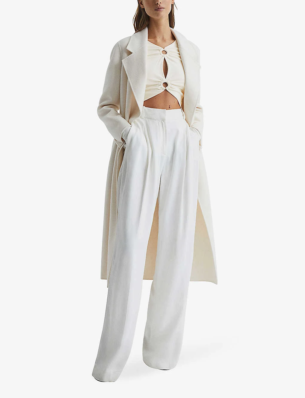 Reiss Hannah Ring-detail Stretch-woven Crop Top 4 Reiss Hannah Ring-detail Stretch-woven Crop Top - Image 2