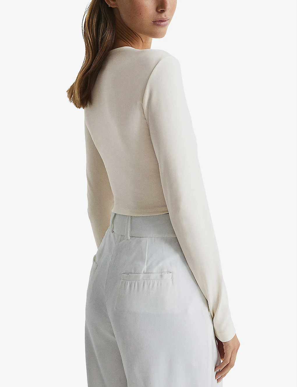 Reiss Hannah Ring-detail Stretch-woven Crop Top 6 Reiss Hannah Ring-detail Stretch-woven Crop Top - Image 4