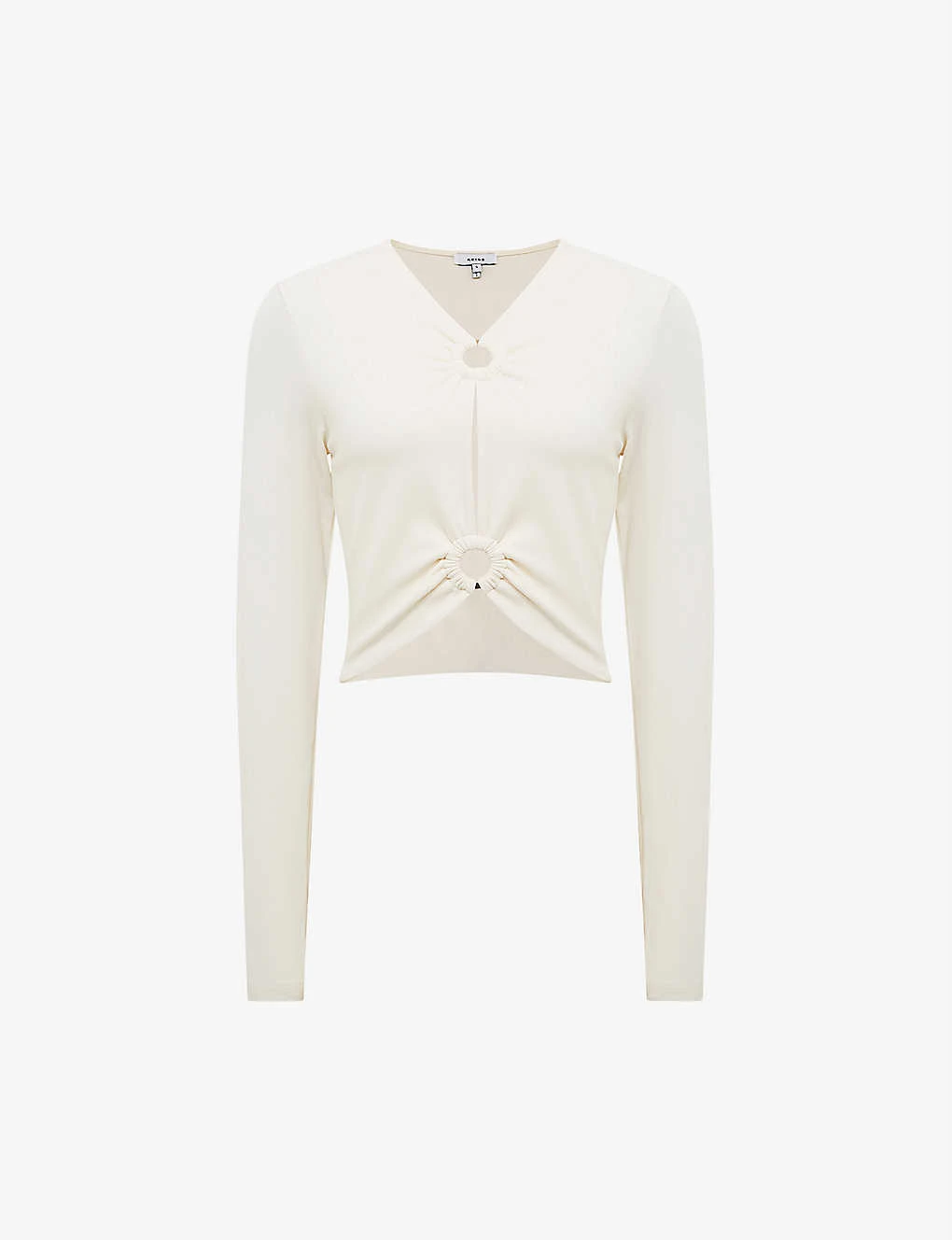 Reiss Hannah Ring-detail Stretch-woven Crop Top 3 Reiss Hannah Ring-detail Stretch-woven Crop Top