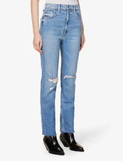 MOTHER Rider Ankle-fray Straight-leg High-rise Stretch-denim Jeans -Whistles Store R04074460 PARTYLIKEAPIRATE ALT02