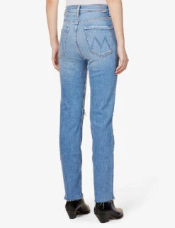 MOTHER Rider Ankle-fray Straight-leg High-rise Stretch-denim Jeans -Whistles Store R04074460 PARTYLIKEAPIRATE ALT03