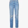 MOTHER Rider Ankle-fray Straight-leg High-rise Stretch-denim Jeans