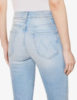 MOTHER The Weekender Frayed-hem High-rise Stretch-denim Jeans -Whistles Store R04074464 CALIFORNIACRUISER ALT05