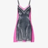 Y/Project X Jean Paul Gaultier Trompe L'Oeil Graphic-print Stretch-woven Mini Dress -Whistles Store R04075905 BLACKPINK M