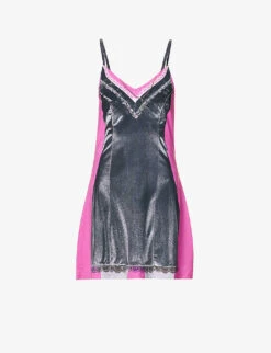 Y/Project X Jean Paul Gaultier Trompe L'Oeil Graphic-print Stretch-woven Mini Dress