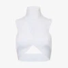 ALAIA High-neck Sleeveless Stretch-woven Top -Whistles Store R04076339 BLEUPASTEL M