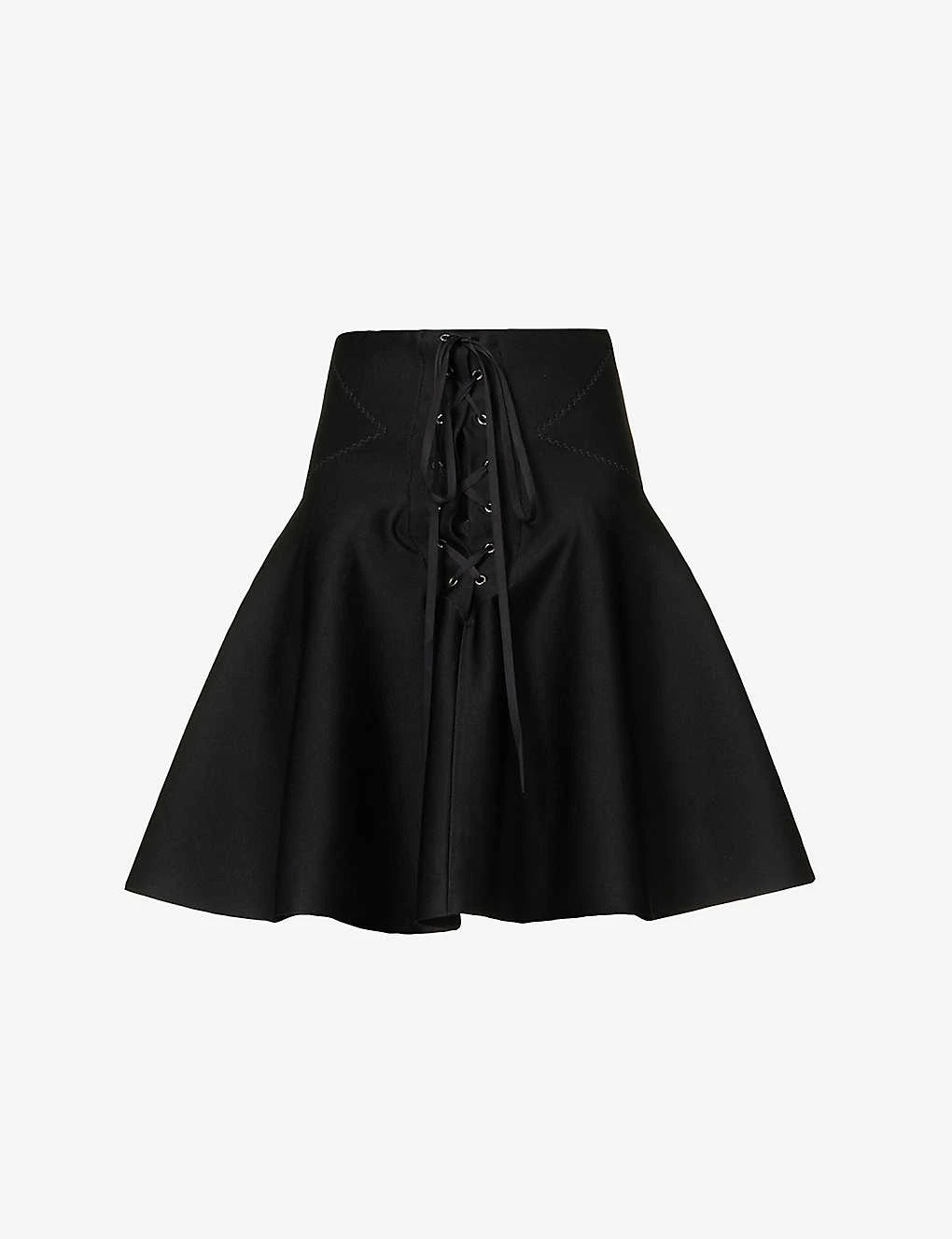 ALAIA Lace-up A-line Woven Midi Skirt 3 ALAIA Lace-up A-line Woven Midi Skirt