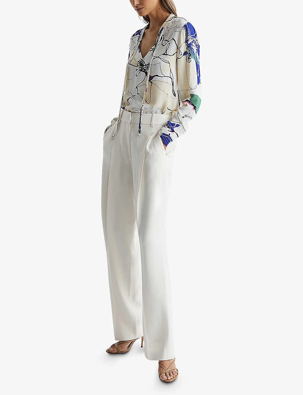 Reiss Mel Abstract-print Woven Top 4 Reiss Mel Abstract-print Woven Top - Image 2