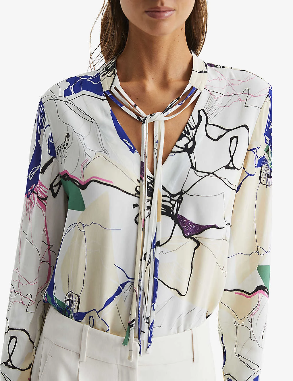 Reiss Mel Abstract-print Woven Top 7 Reiss Mel Abstract-print Woven Top - Image 5