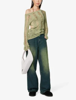 Jaded London Colossus Gradient-pattern Wide-leg High-rise Jeans 9 Jaded London Colossus Gradient-pattern Wide-leg High-rise Jeans -Whistles Store R04077335 BLUESANDBLASTWASH ALT01