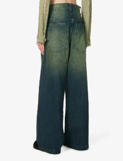 Jaded London Colossus Gradient-pattern Wide-leg High-rise Jeans 11 Jaded London Colossus Gradient-pattern Wide-leg High-rise Jeans -Whistles Store R04077335 BLUESANDBLASTWASH ALT03