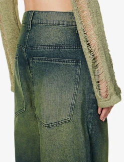 Jaded London Colossus Gradient-pattern Wide-leg High-rise Jeans 13 Jaded London Colossus Gradient-pattern Wide-leg High-rise Jeans -Whistles Store R04077335 BLUESANDBLASTWASH ALT05