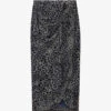 Zadig & Voltaire Jamelia Paisley-print Star-appliqué Woven Midi Dress -Whistles Store R04077996 NOIR M