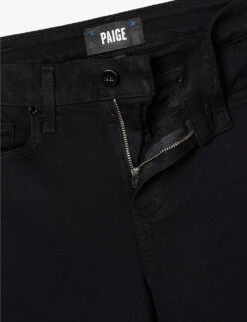 Paige Brand-patch Flared-leg High-rise Rayon-blend Jeans -Whistles Store R04078804 BLACKSHADOW ALT06