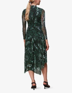 Whistles Animal-print Recycled Polyester-blend Midi Dress -Whistles Store R04080515 MULTICOLOURED ALT03