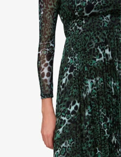 Whistles Animal-print Recycled Polyester-blend Midi Dress -Whistles Store R04080515 MULTICOLOURED ALT04