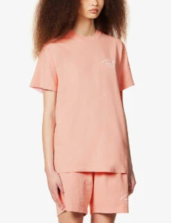 Wellness Slogan-print Cotton Jersey T-shirt -Whistles Store R04081046 ROSEWHITE ALT02