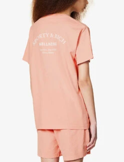 Wellness Slogan-print Cotton Jersey T-shirt -Whistles Store R04081046 ROSEWHITE ALT03