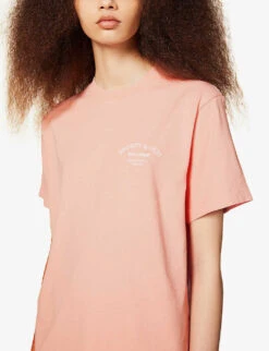 Wellness Slogan-print Cotton Jersey T-shirt -Whistles Store R04081046 ROSEWHITE ALT04