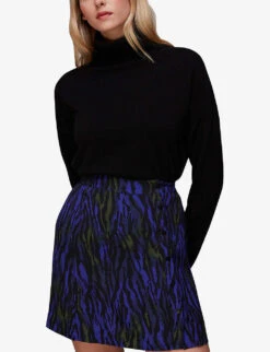 Whistles Tiger-print Woven Mini Skirt -Whistles Store R04082109 MULTICOLOURED ALT02