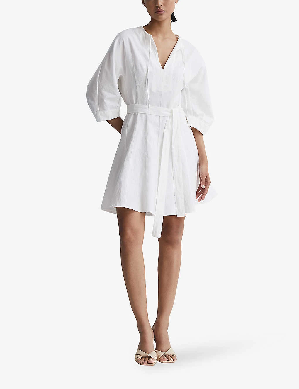 Reiss Freida Tie-neck Lyocell-blend Mini Dress 4 Reiss Freida Tie-neck Lyocell-blend Mini Dress - Image 2
