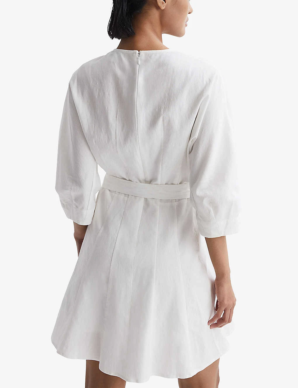 Reiss Freida Tie-neck Lyocell-blend Mini Dress 6 Reiss Freida Tie-neck Lyocell-blend Mini Dress - Image 4