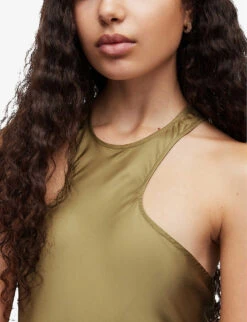 AllSaints Betina Racerback Satin Maxi Dress -Whistles Store R04082737 PALEOLIVEGRE ALT04