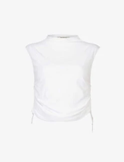 AllSaints Beta Funnel-neck Organic-cotton Top