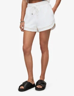 AllSaints Lila Crochet-trim Organic-cotton Shorts 9 AllSaints Lila Crochet-trim Organic-cotton Shorts -Whistles Store R04085137 CHALKWHITE ALT02