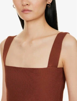 Victoria Beckham Body Slim-fit Stretch-woven Top 11 Victoria Beckham Body Slim-fit Stretch-woven Top -Whistles Store R04085476 BROWN ALT04