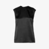 STELLA MCCARTNEY Round-neck Darted Satin Top -Whistles Store R04085996 BLACK M