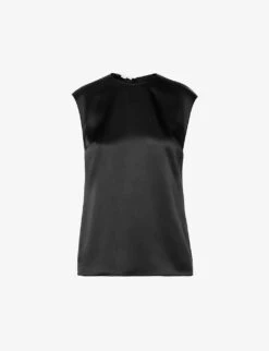 STELLA MCCARTNEY Round-neck Darted Satin Top