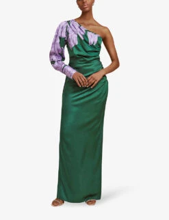 By Malina Anya One Shoulder Maxi Dress -Whistles Store R04087796 WINTERFLORALLILAC ALT01