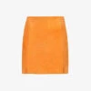 Split-hem Contrast-stitch Leather Midi Skirt 2 Split-hem Contrast-stitch Leather Midi Skirt -Whistles Store R04089694 ORANGE M